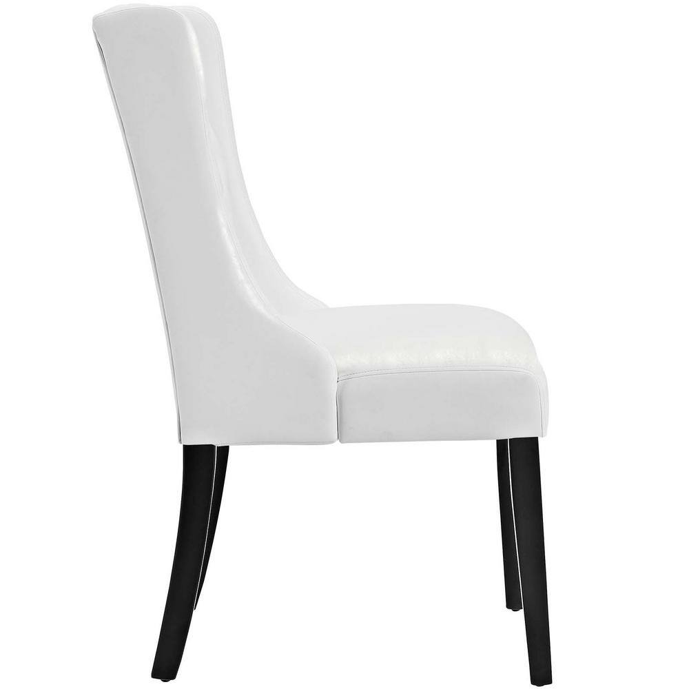 MODWAY Baronet Vinyl Dining Chair in White EEI-3923-WHI