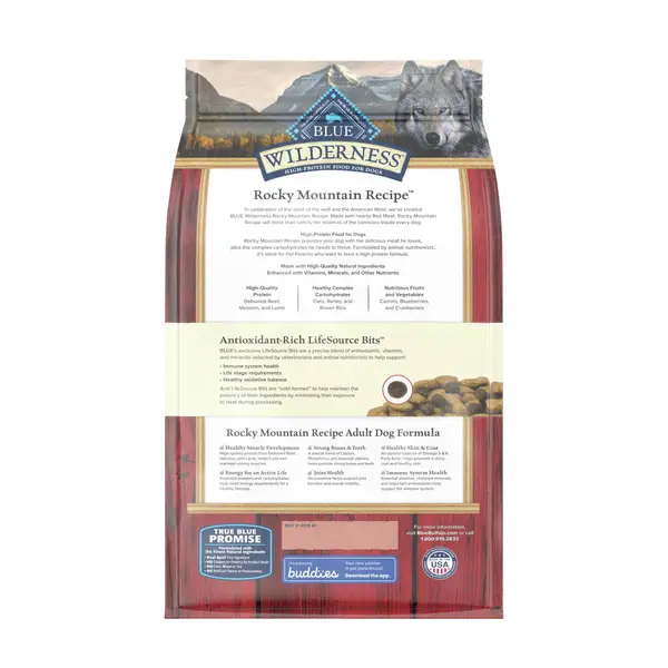 Blue Buffalo Wilderness 4.5 lb Rocky Mountain Recipe High Protein Red Meat with Grain Adult Dry Dog Food