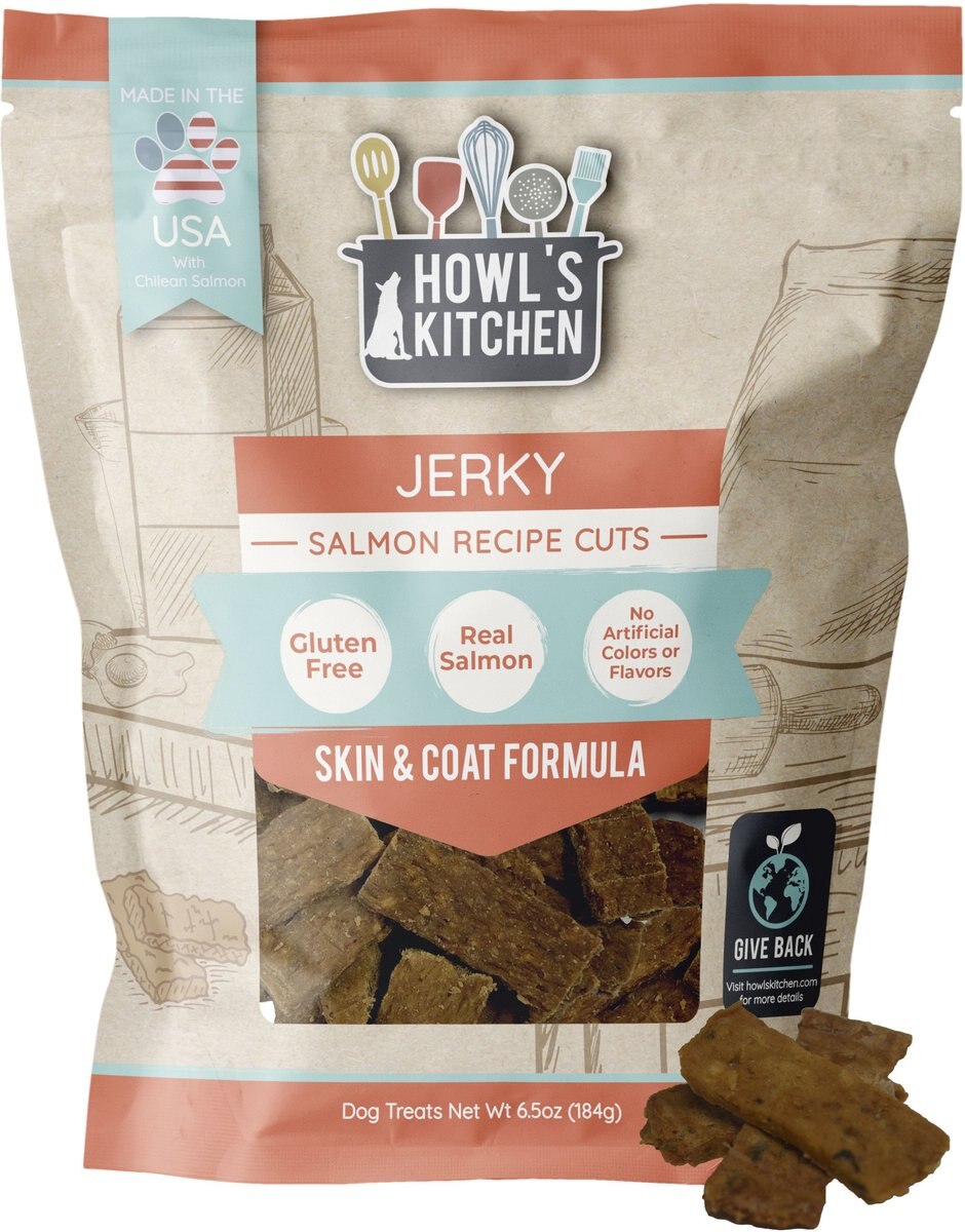 Howl's Kitchen Salmon Jerky Cuts Dog Jerk Treat， 6.5-oz bag