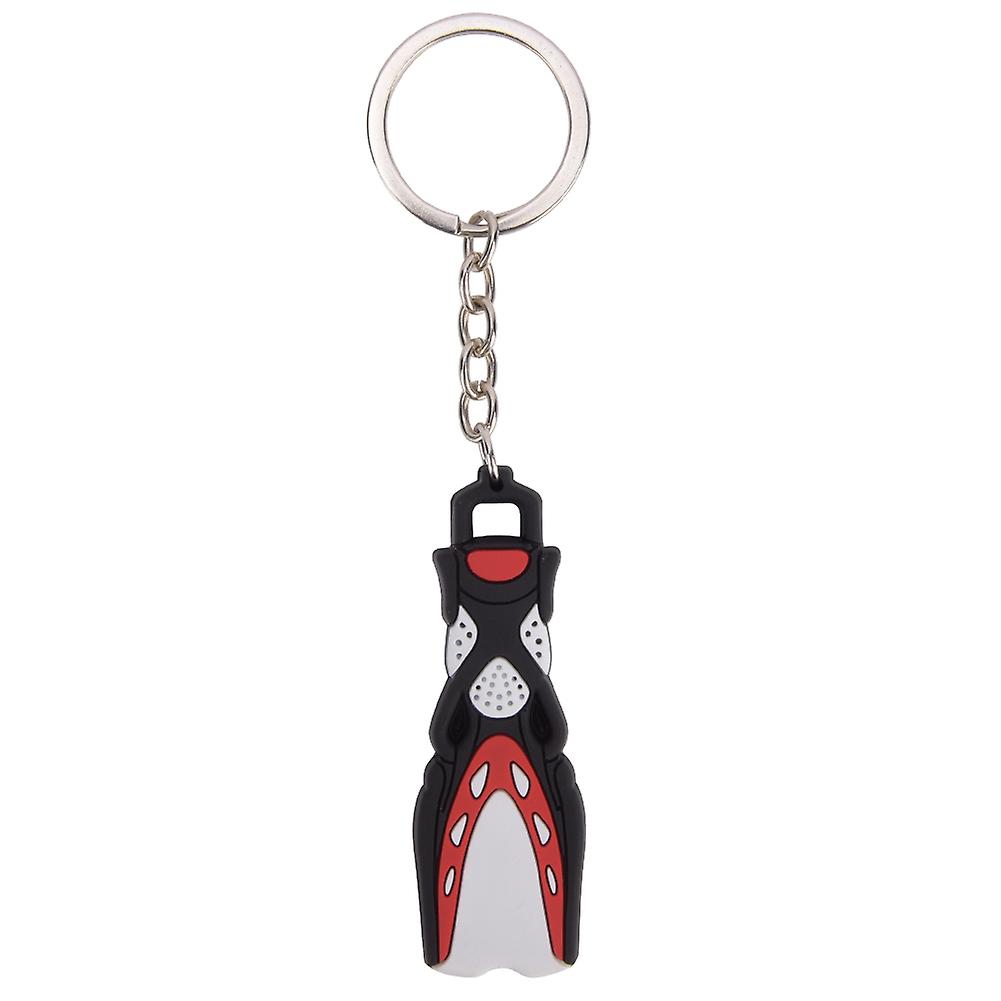 Pvc Mini Diving Theme Key Ring Unique Short Flipper Shape Keychain Fin Keyring Giftred