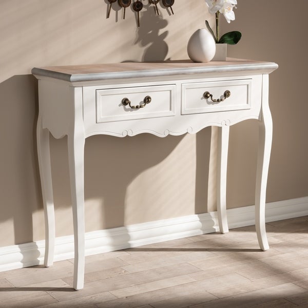 French Country 2-Drawer Console Table