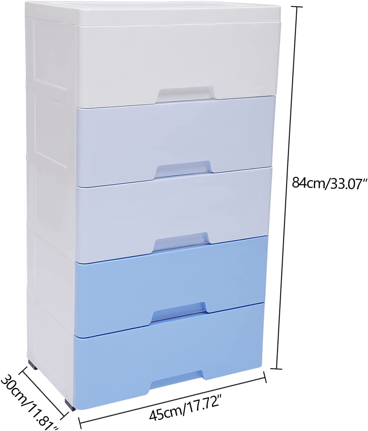 Miumaeov 5 Drawers Storage Cabinet Closet Dresser Cabinet for Home Office 45×30×84cm