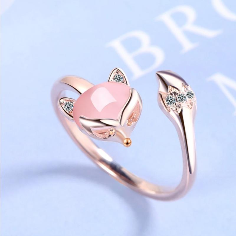 Rhinestone Fox Ring