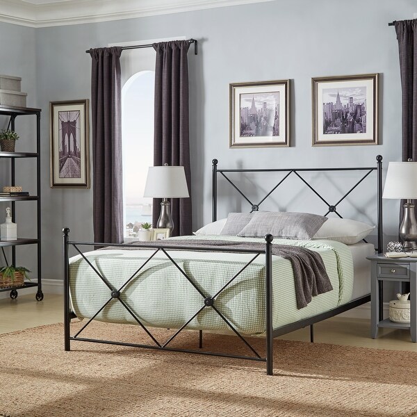 Aniket Metal Bed with Nightstands Set by iNSPIRE Q Classic - - 37851243