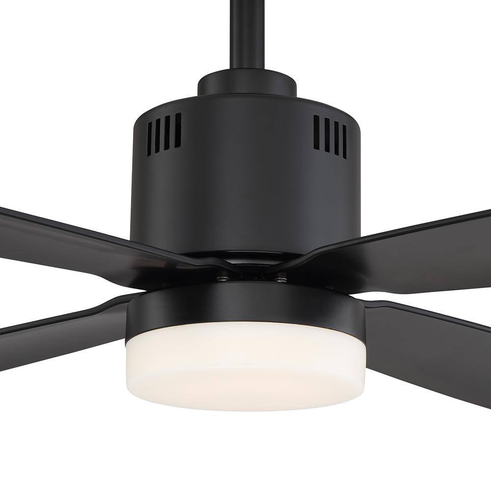 Home Decorators Collection Kitteridge 52 in. LED Indoor Matte Black Ceiling Fan with Light Kit 35442-HBUB