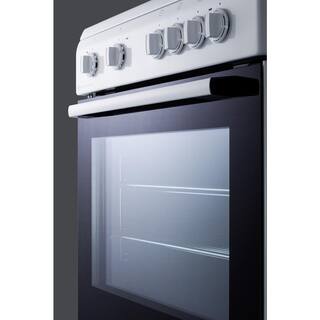 Summit Appliance 24 in. 2.4 cu. ft. Slide-In Electric Range in White and Black CLRE24WH