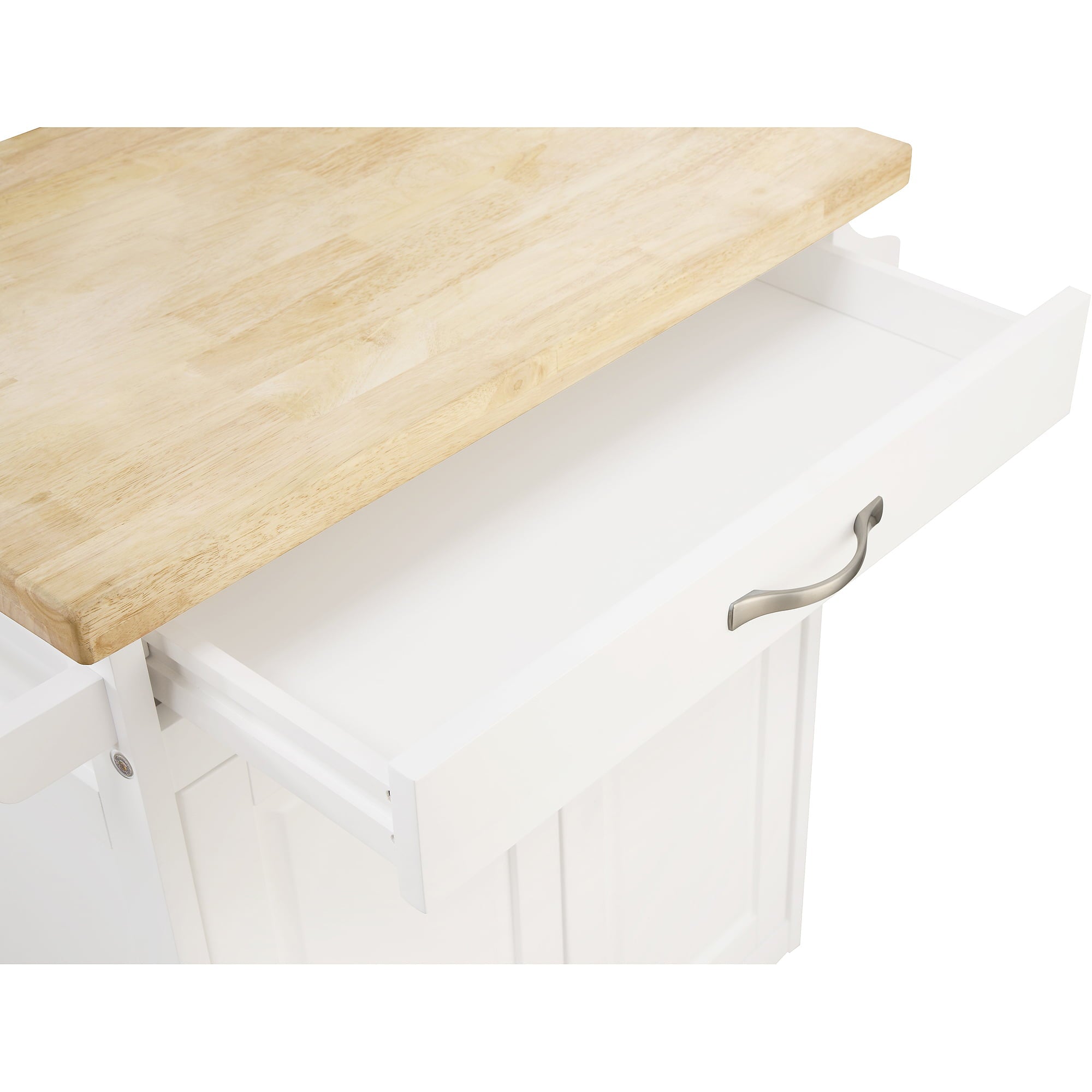 Mainstays Kitchen Island Cart with Drawer and Storage Shelves, White