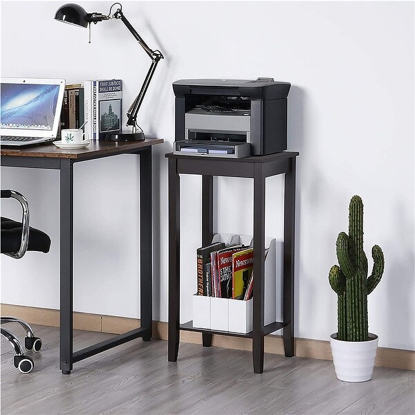 End Table， 2-Tier Nightstand with Shelf， Narrow Side Table for Small Space in Living Room， Bedroom and Balcony