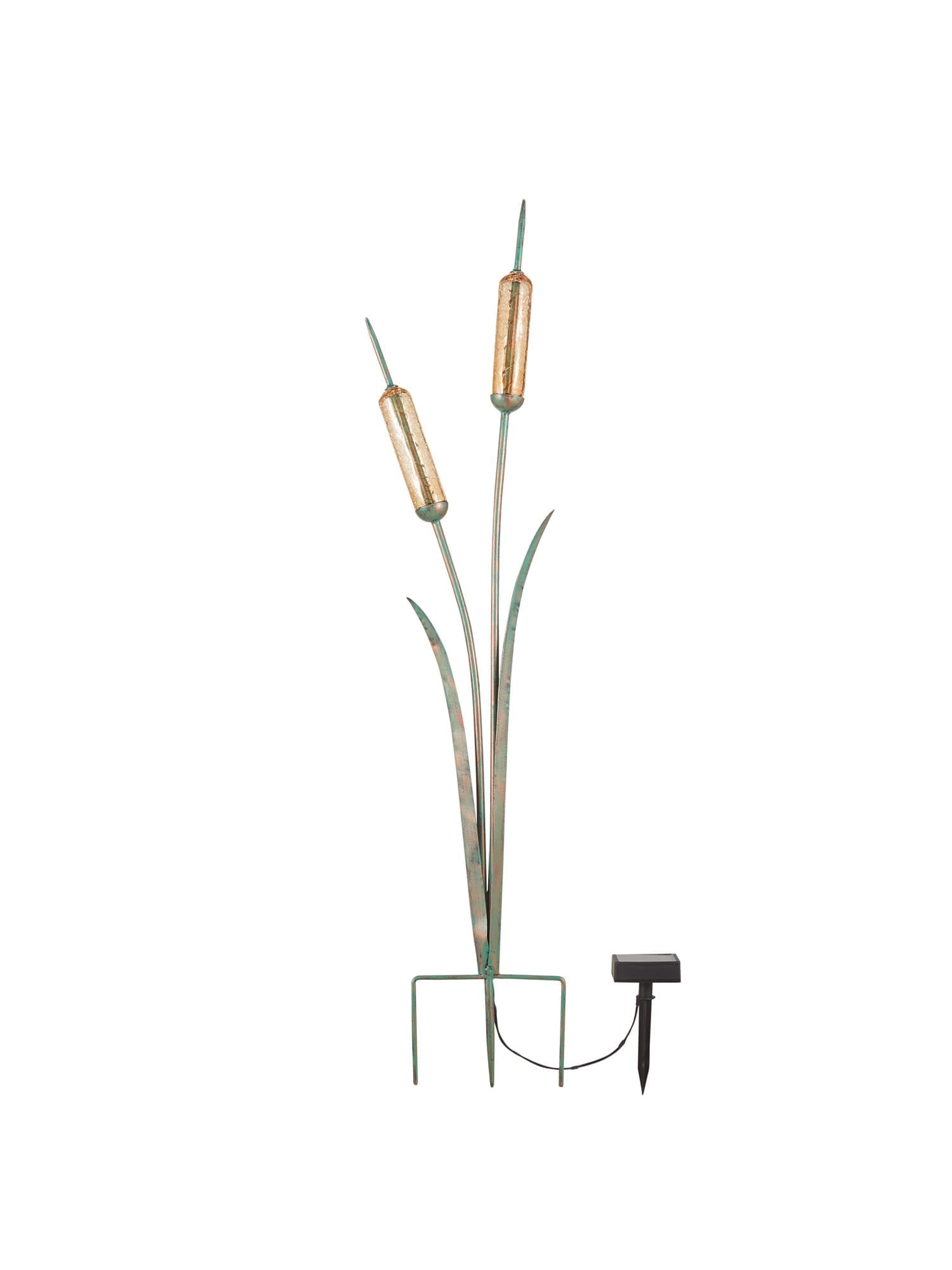 ART and ARTIFACT Cattail Garden Stake Solar Path Light Lighted Garden Stake