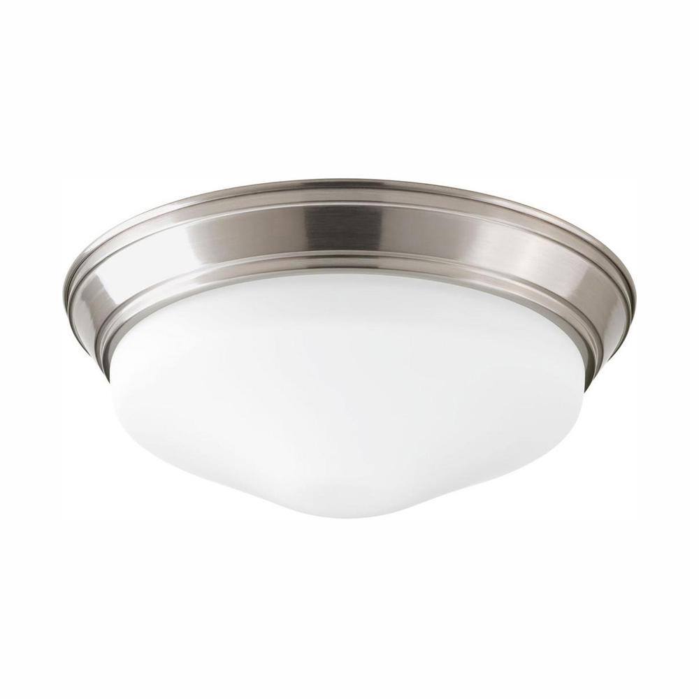 Progress Lighting 13.25 in. Flush Mount Collection 24 -Watt Brushed Nickel Integrated LED Flush Mount P350054-009-30