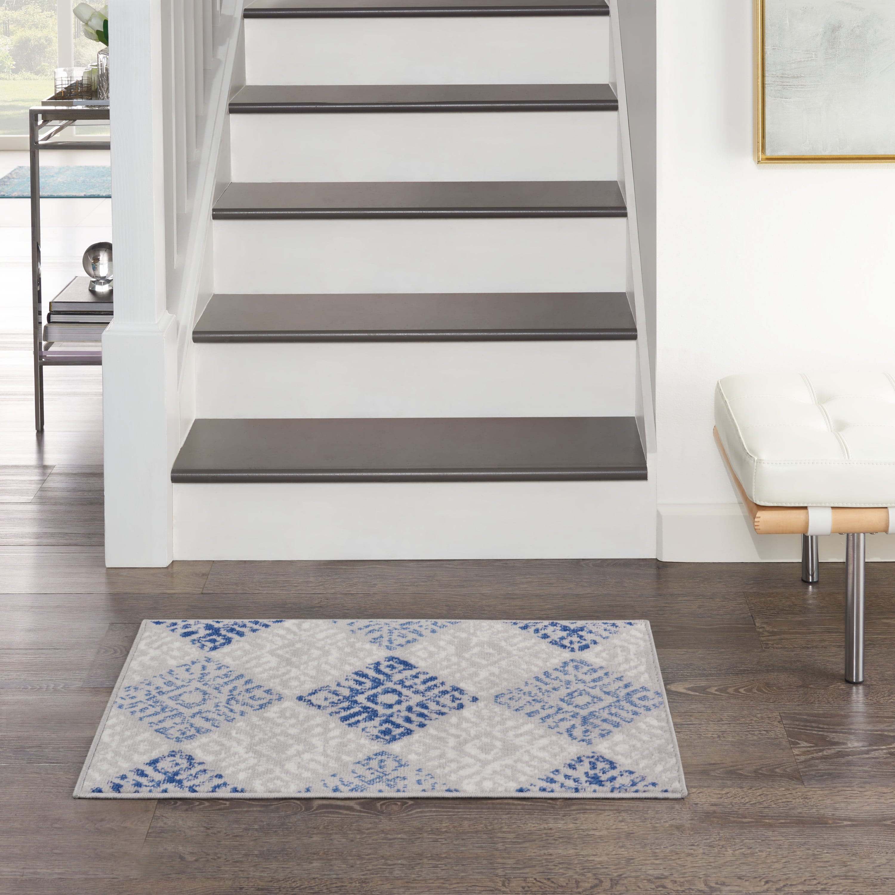 Nourison Whimsicle Contemporary Modern Grey Blue 2' x 3' Area Rug, (2' x 3')