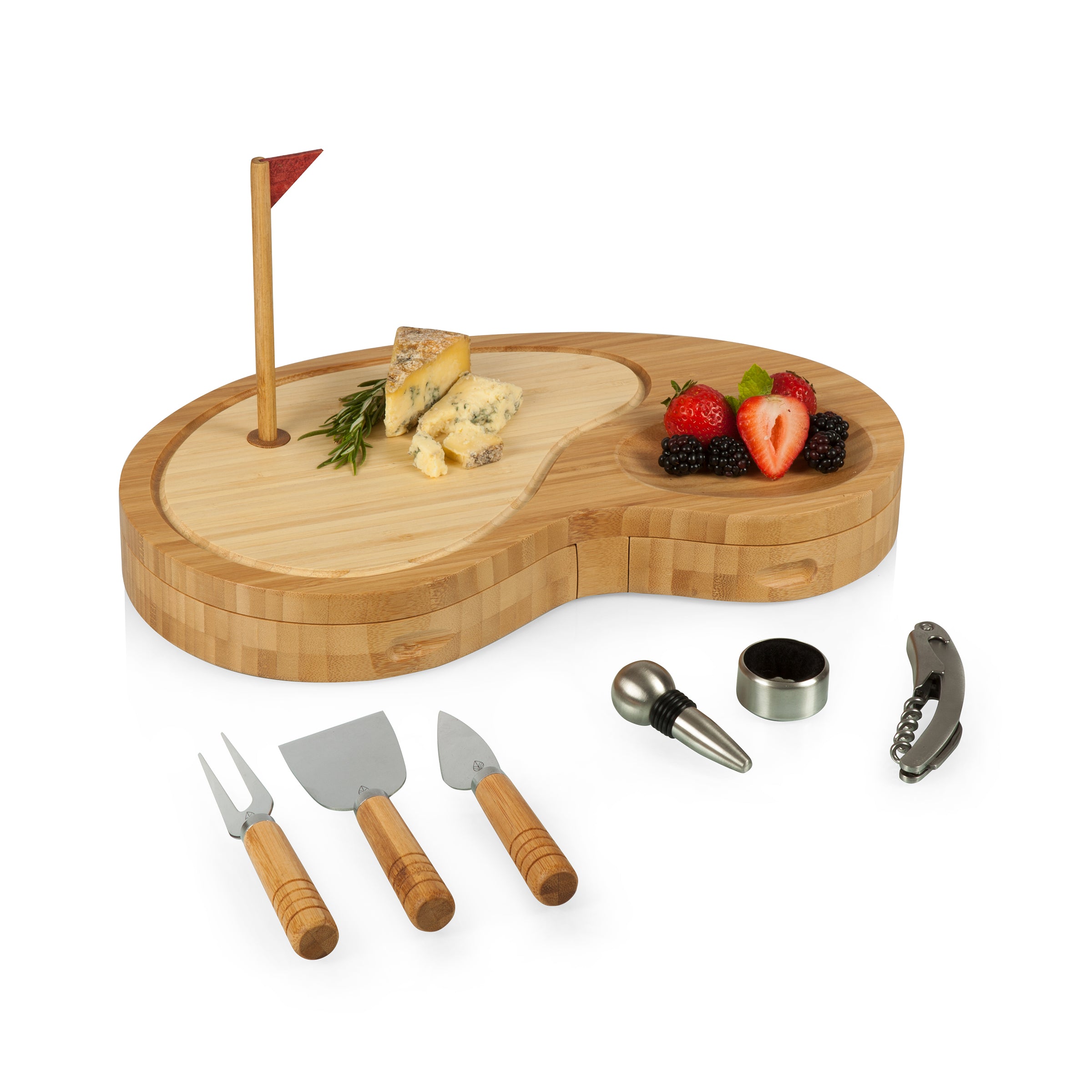 TOSCANA Sand Trap Golf Cheese Cutting Board and Tools Set