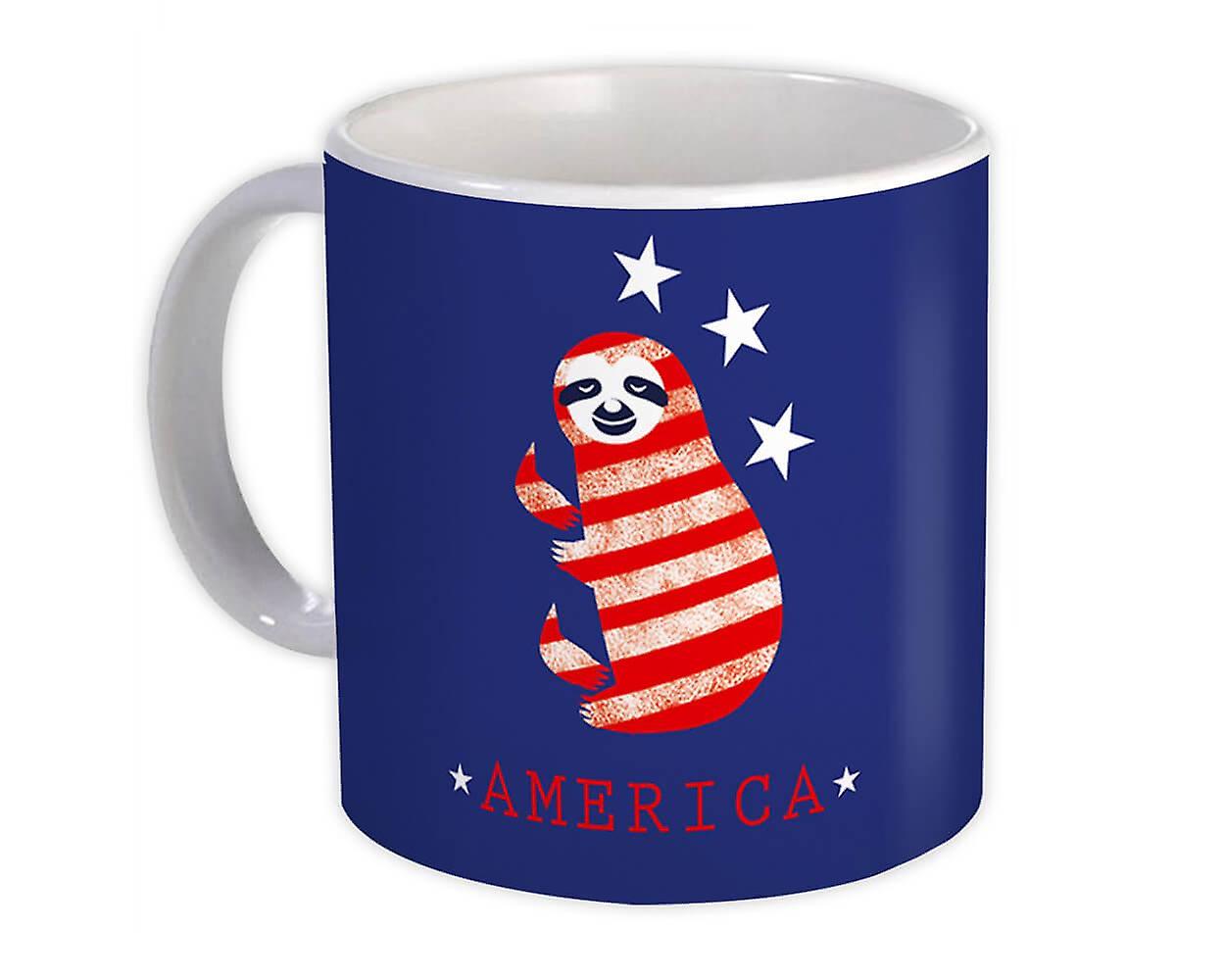 Gift Mug: America Flag Sloth Americana