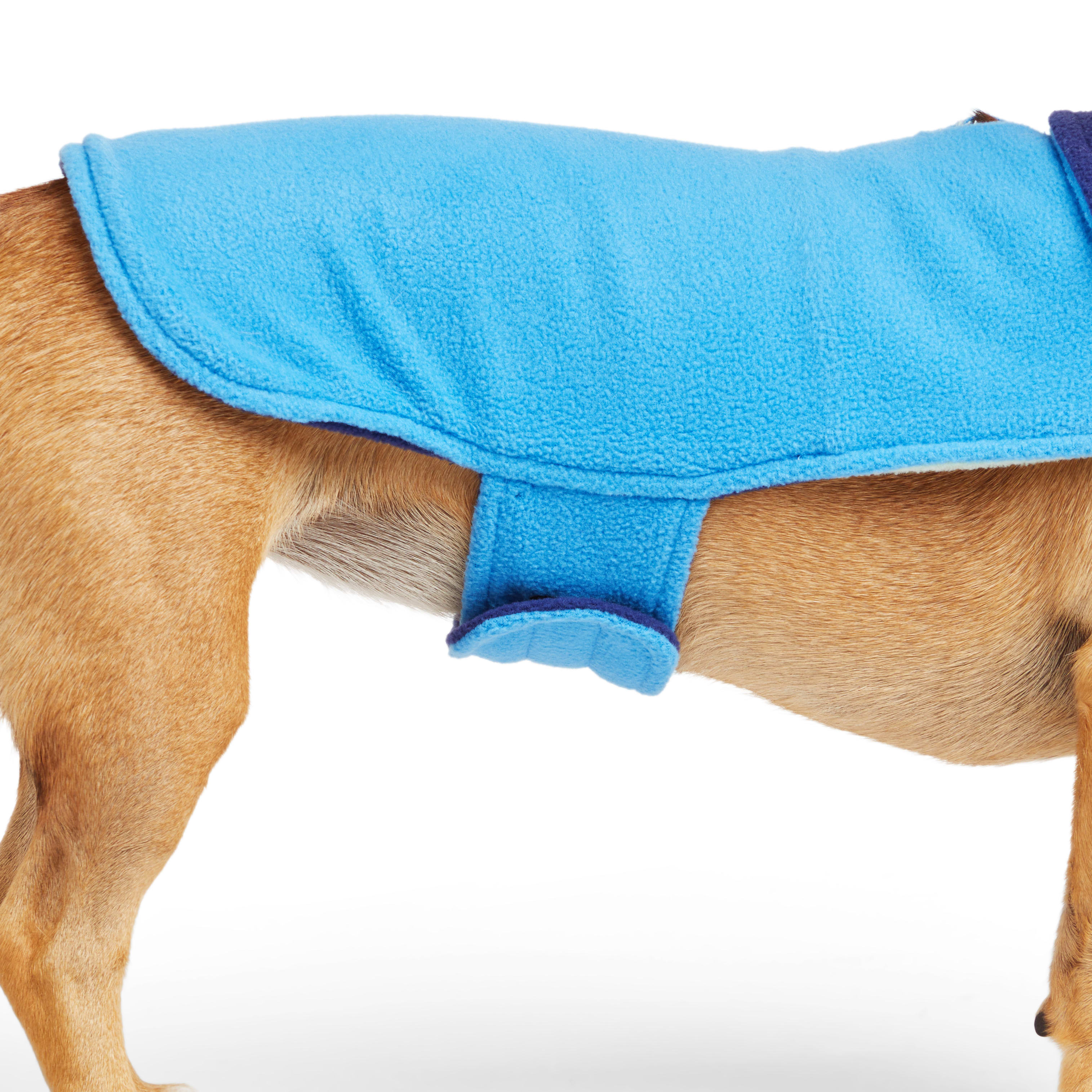 YOULY Blue/Green Cozy Dog Coat， X-Small/Small