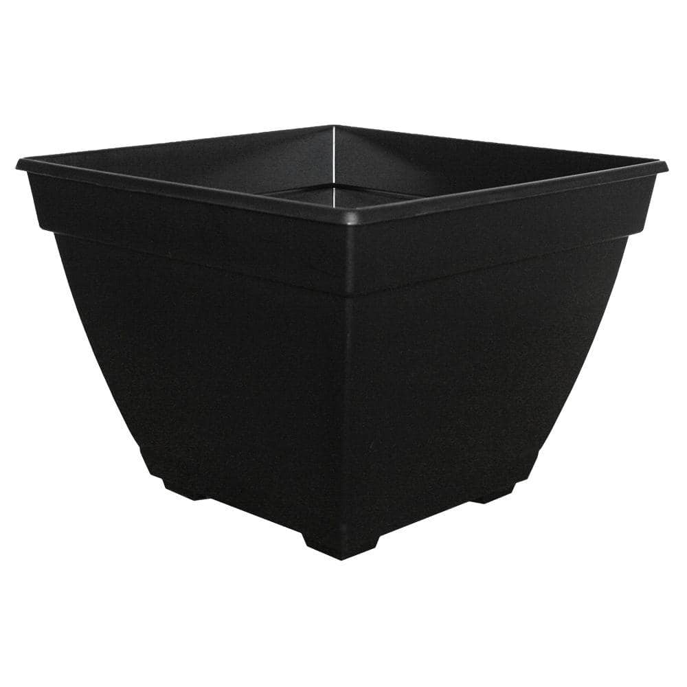 Dynamic Design Newbury 14.88 in. x 11 in. Black Resin Deck Box Planter NQ1510BK