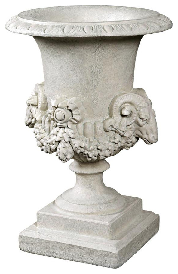 Design Toscano Hermes Rams Head Garden Urn   Traditional   Outdoor Pots And Planters   by Kolibri Decor  Houzz