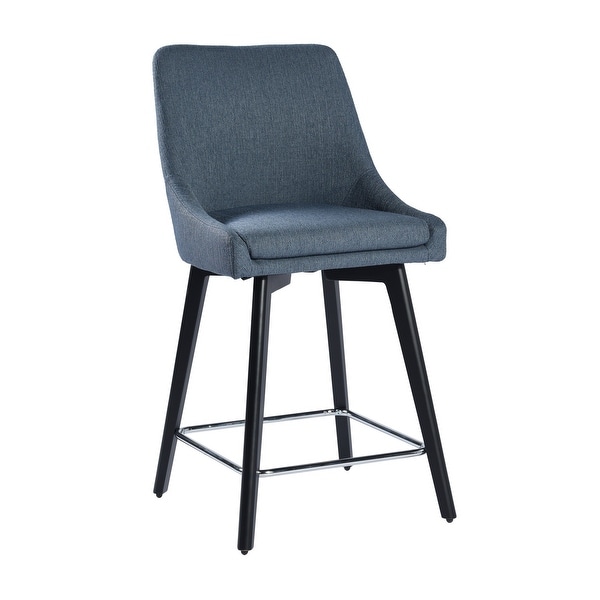 Counter Height Bar Stools with Back and Footrest， Fabric