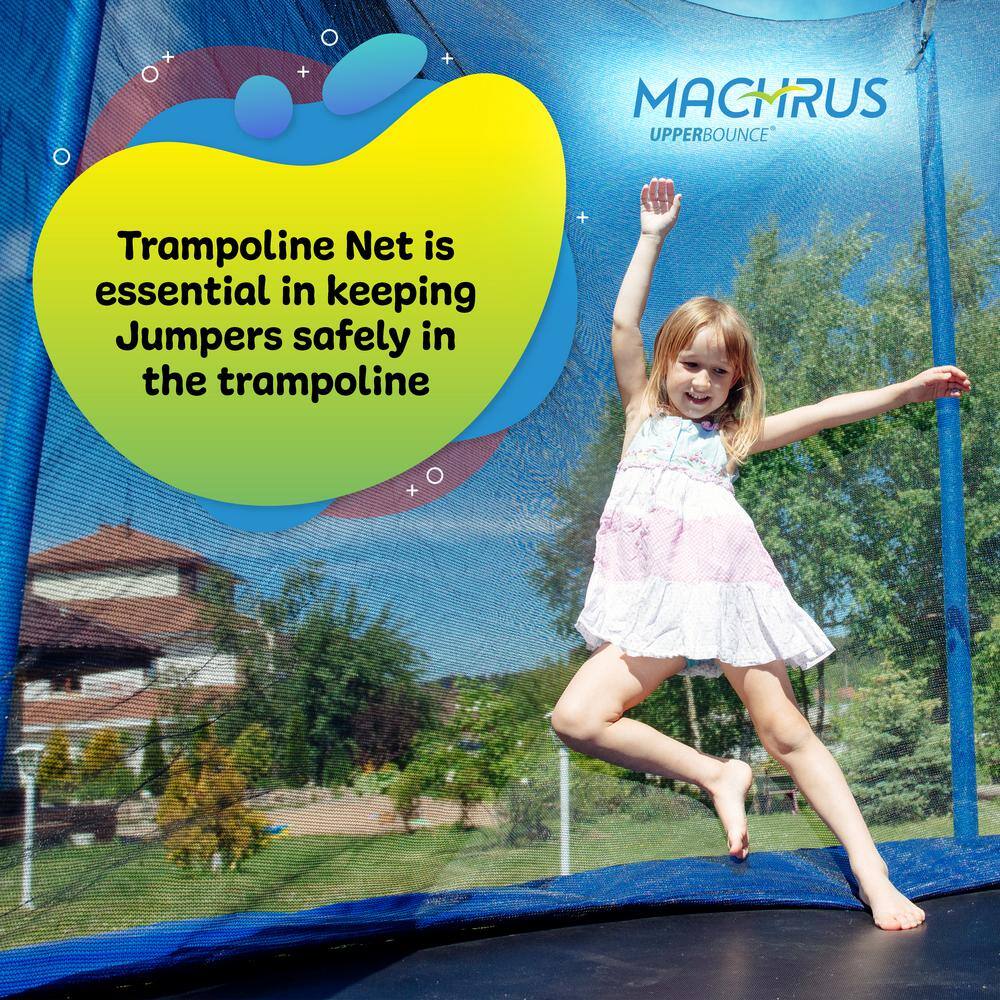 Upper Bounce Machrus Trampoline Enclosure Net for 12 ft. Round Frames with Adjustable Straps Using 4 Poles or 2 Arches Net Only UBNET-12-4-ISTP