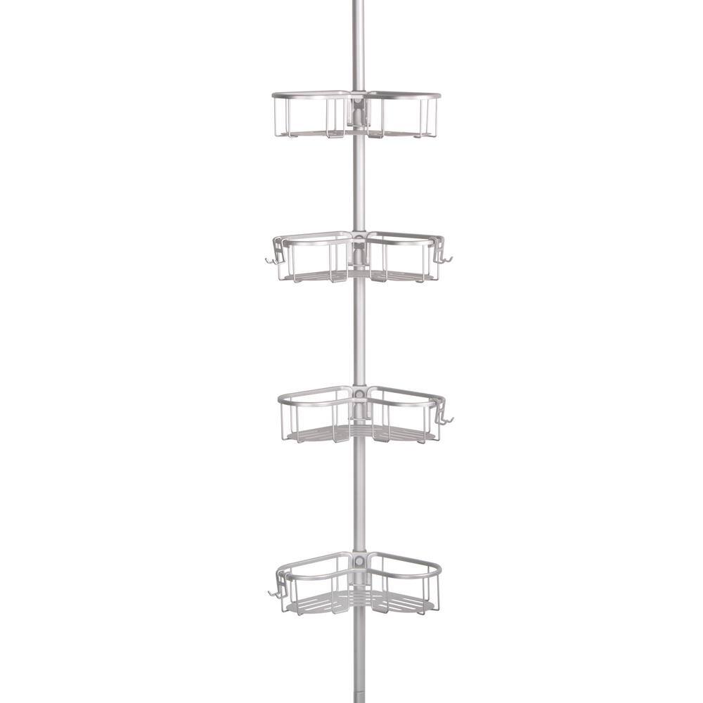 Utopia Alley Flat Shelf Rustproof Corner Shower Caddy Satin Chrome PC3AL