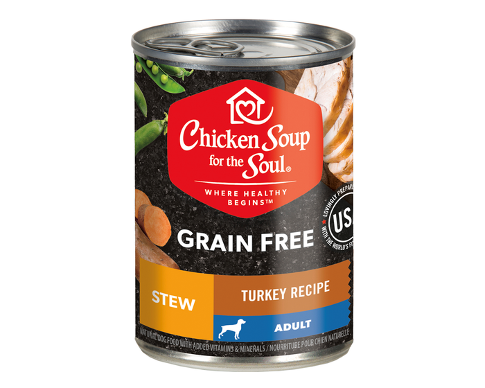 Chicken Soup for the Soul Grain Free - Turkey Stew Canned Wet Dog Food， 13 oz. Can