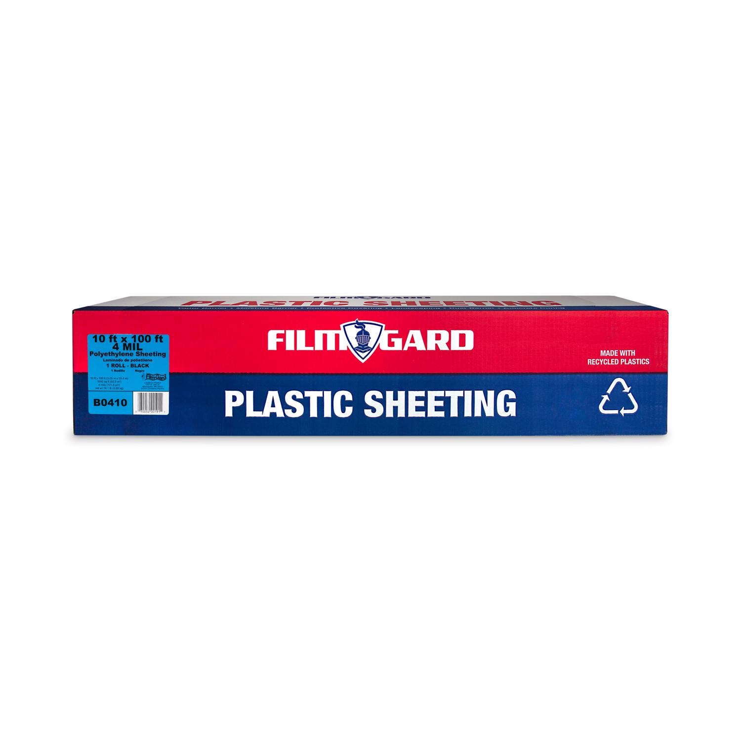 Film-Gard Plastic Sheeting 4 mil X 10 ft. W X 100 ft. L Polyethylene Black 1 pk