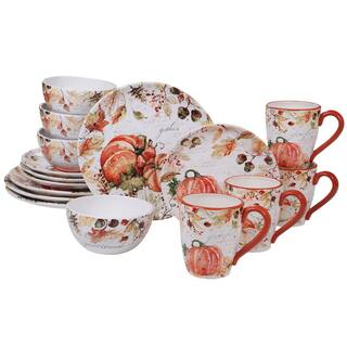 Certified International Harvest Splash 16-Piece CountryCottage Multi-Colored Earthenware Dinnerware Set (Service for 4) 89040RM