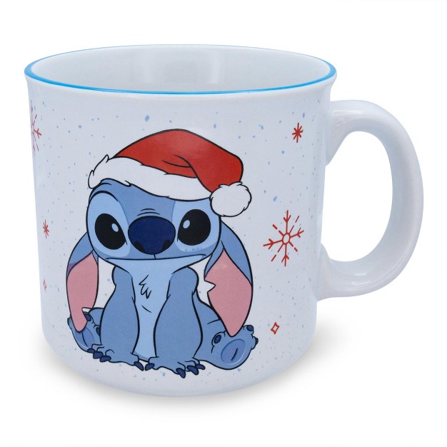 Silver Buffalo Disney Lilo amp Stitch Santa Hat Ceramic Camper Mug Holds 20 Ounces