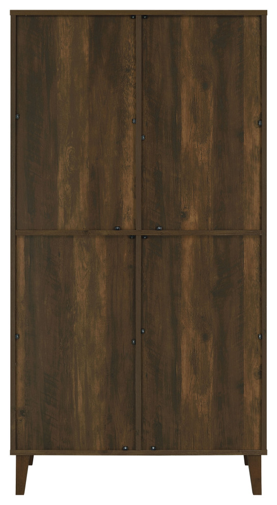 Elouise 4 door Engineered Wood Tall Accent Cabinet Dark Pine   Modern   Accent Chests And Cabinets   by Modon  Houzz