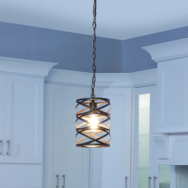 allen + roth Winship Bronze Modern/Contemporary Cylinder Mini Pendant Light