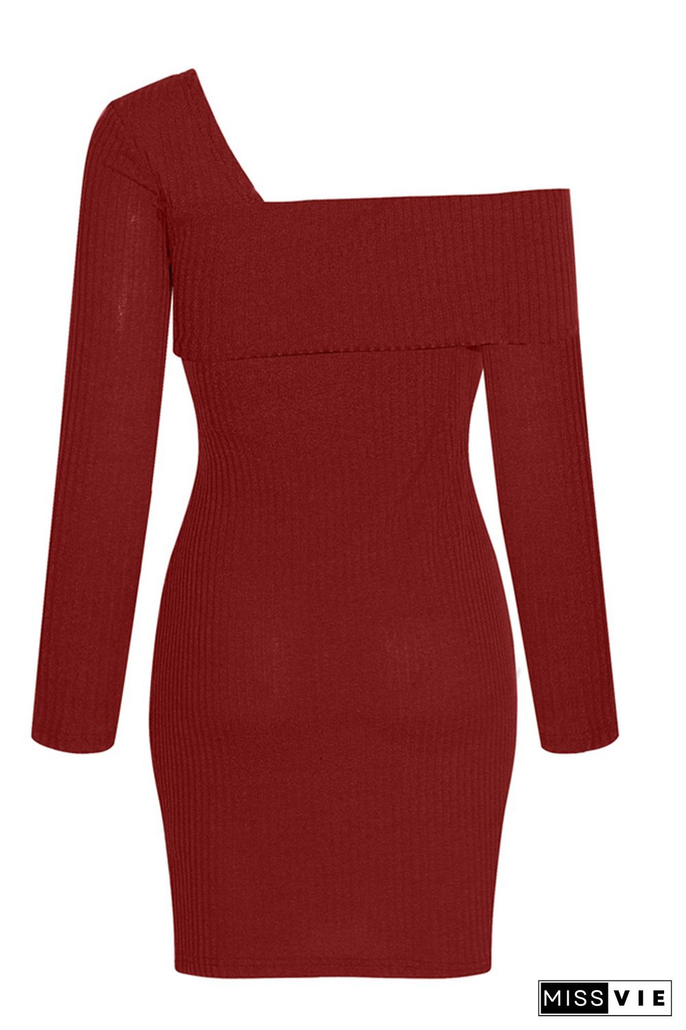 One shoulder Knit Bodycon Sweater Dress Wholesale