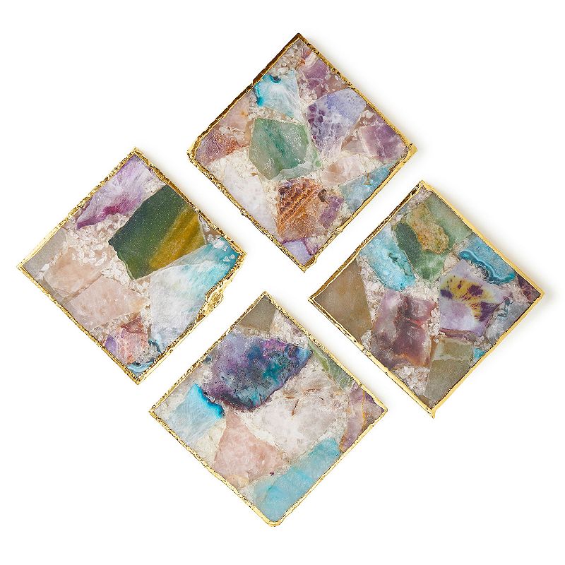 Radiance Composite Agate Coasters， Set of 4