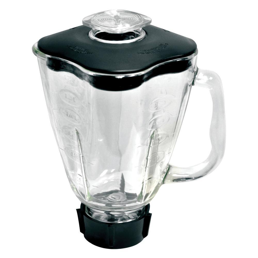 Brentwood 42 oz. Black Blender Glass Jar Replacement 6-Piece Set for Oster Blender P-OST722 P-OST723