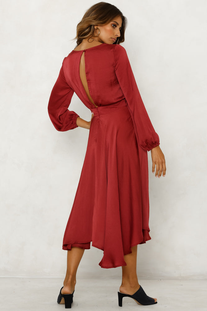 Nothing Without You Midi Dress Wine