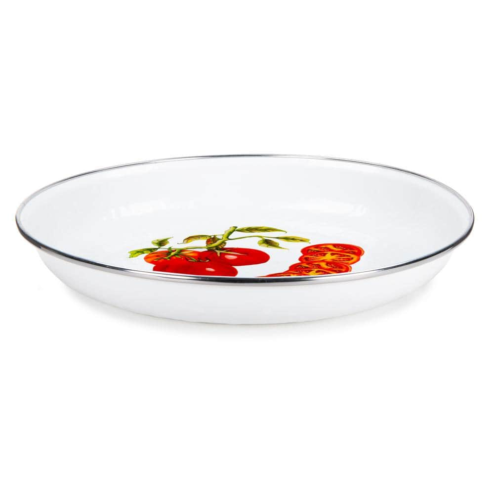 Golden Rabbit 10 in. Tomatoes Enamelware Pasta Plate Set of 4 TM04S4