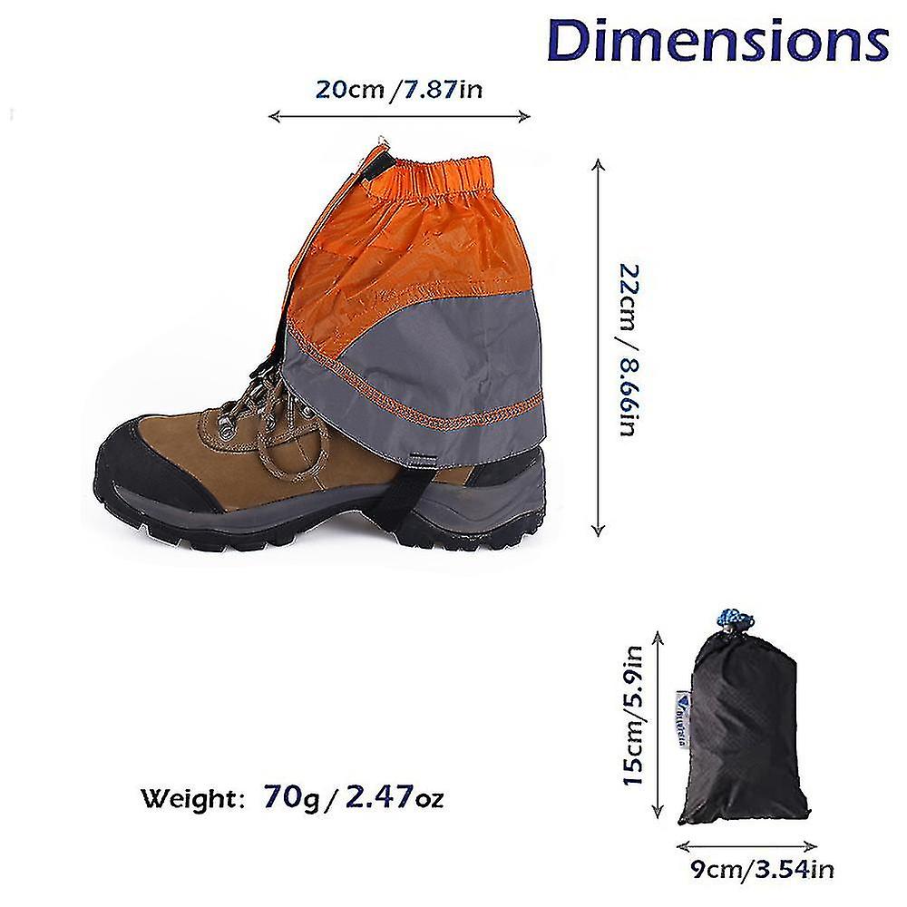 Lightweight Waterproof Ankle Gaiters For Hiking Walking Backpacking