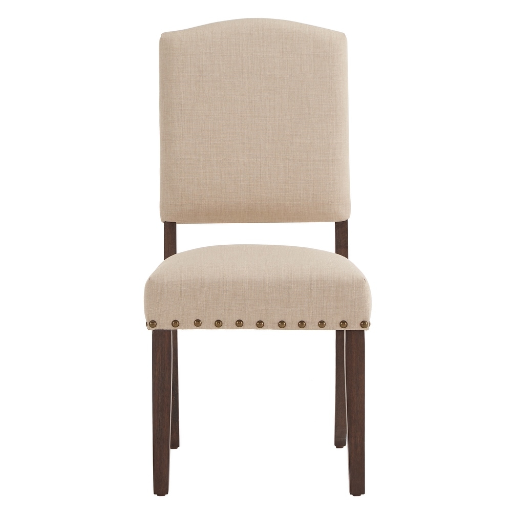 Benchwright Linen look Side Chair with Nailhead Trim (Set of 2) by iNSPIRE Q Artisan