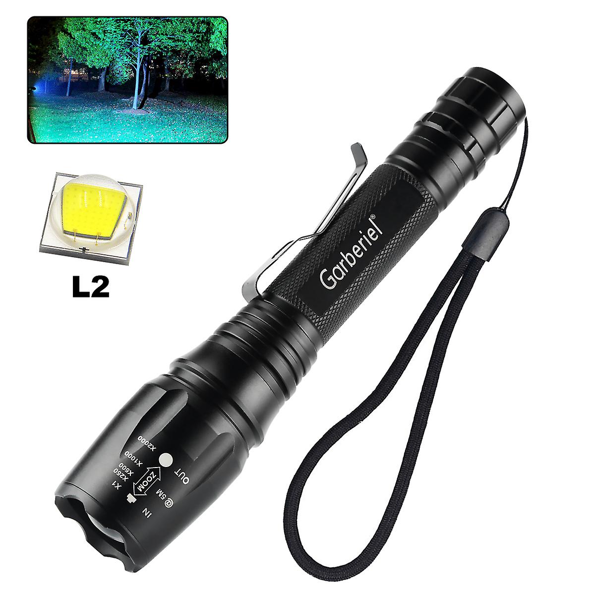 Tactical 90000lumens L2 Led Super Bright Camping Flashlight Torch+2*18650 Battery