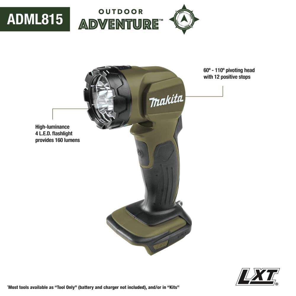 Makita Outdoor Adventure 18V LXT LED Flashlight ADML815 from Makita