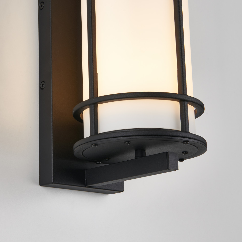 Artika Stellar Outdoor LED Integrated Wall Light Fixture  Black   Craftsman   Outdoor Wall Lights And Sconces   by Artika  Houzz