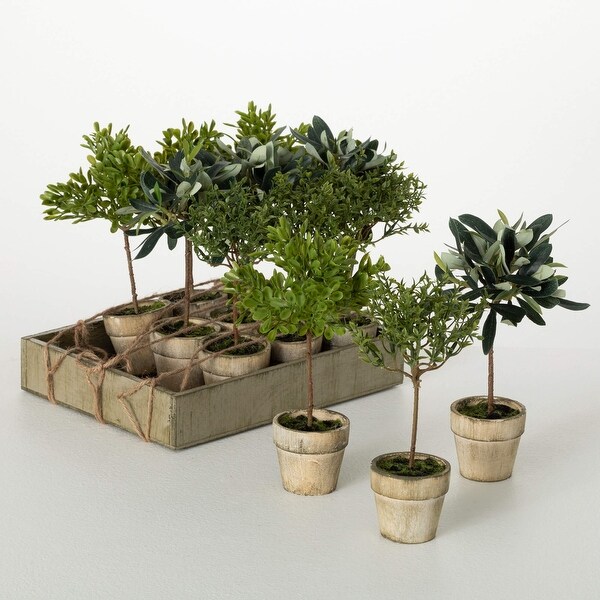 Sullivans 8.5 Artificial Potted Mini Tree Crate Of 12