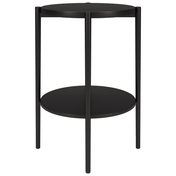 Wayne 18'' Wide Round Side Table with Metal Shelf