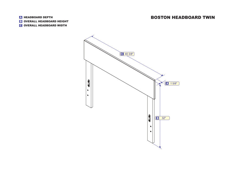 Boston Twin Headboard  Gray   Transitional   Headboards   by Homesquare  Houzz