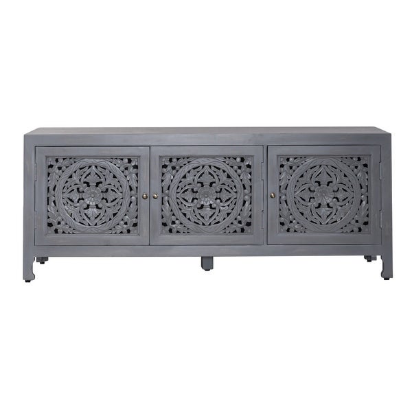 Marisol Weathered Soft Wash Gray 65 Inch 3 Door Accent TV Stand - 65 inches in width