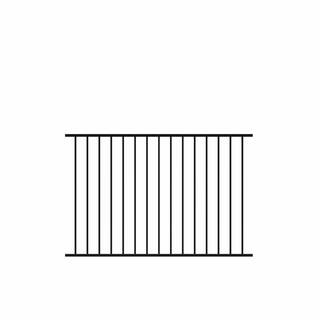 Barrette Outdoor Living Beechmont Standard-Duty 4 ft. H x 6 ft. W Black Aluminum Pre-Assembled Fence Panel 73008701