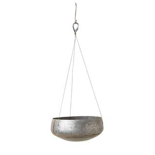 Storied Home Silver Iron Hanging Planter DA7381