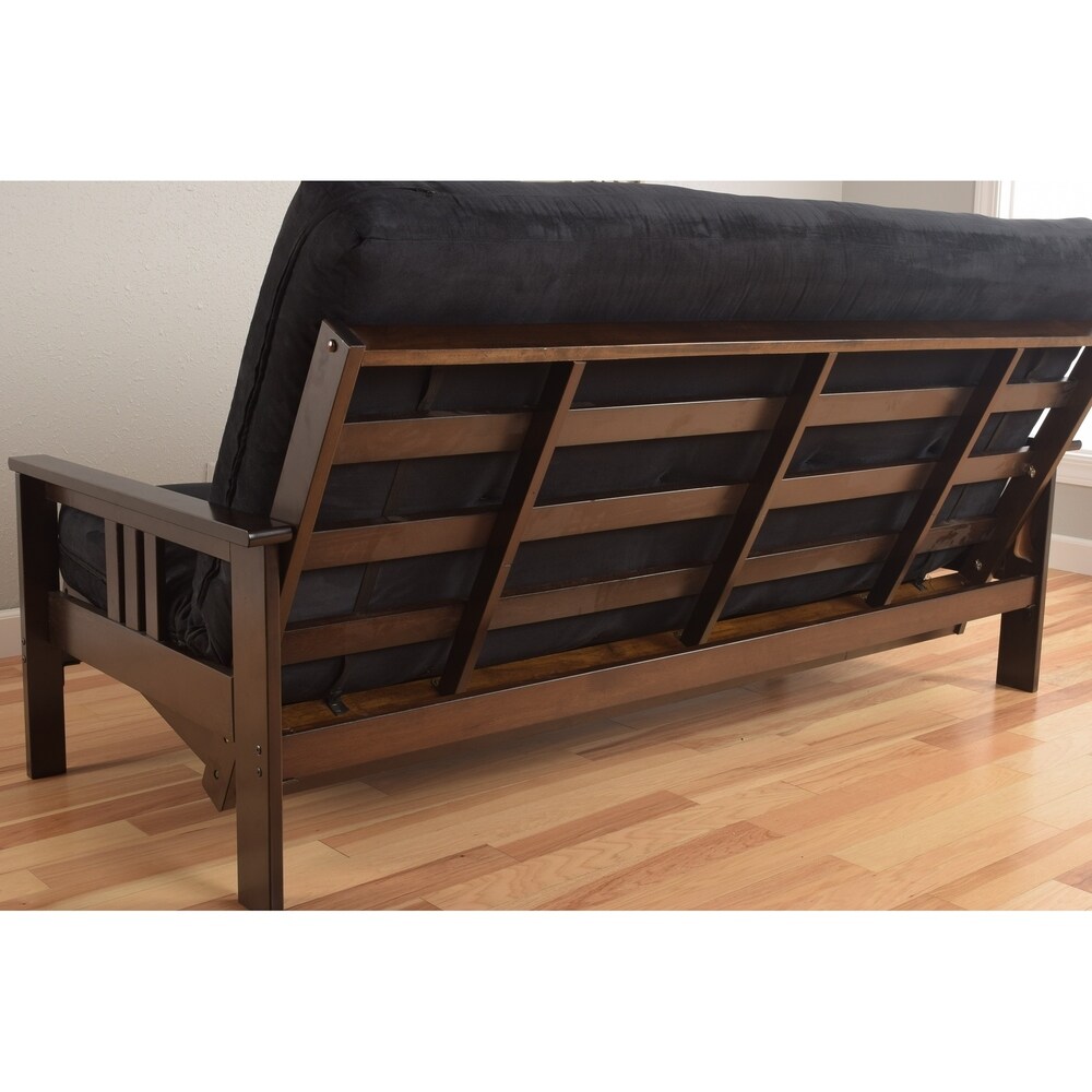 Queen Size Espresso Futon Set and Oregon Trail Mattress