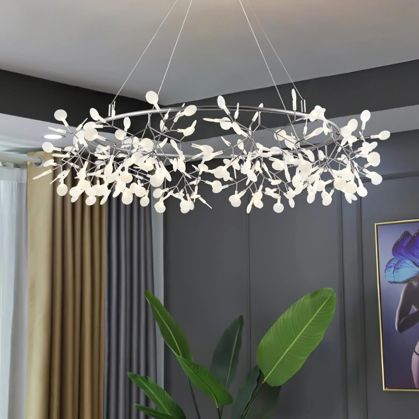 Black Big O Firefly LED Chandelier