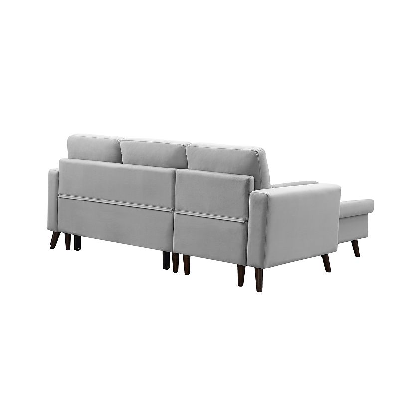 F.c Design Reversible Pull Out Sleeper Sectional Storage Sofa Bed With Left/right Handed Chaise