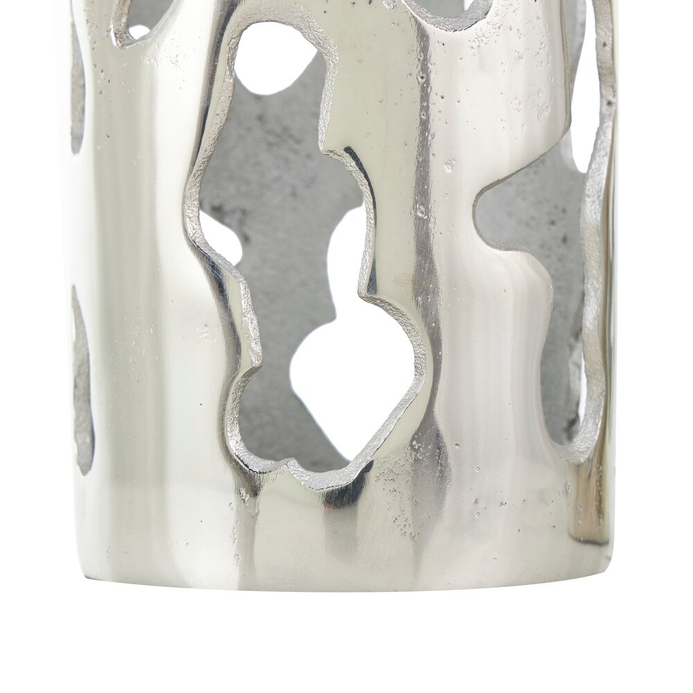 Silver  Gold or Black Aluminum Drip Vase with Melting Designed Body (Set of 2)