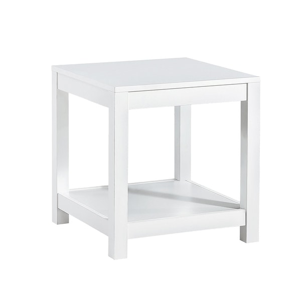 Square Side Table Nightstand 2-tier End Table for Living Room Bedroom